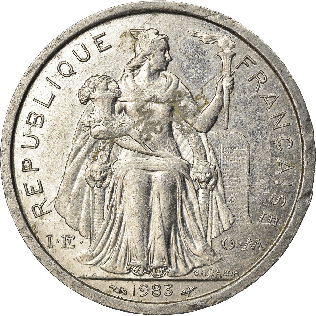 Coin, French Polynesia, 2 Francs, 1983, Paris, VF(30-35), Aluminum, KM:10