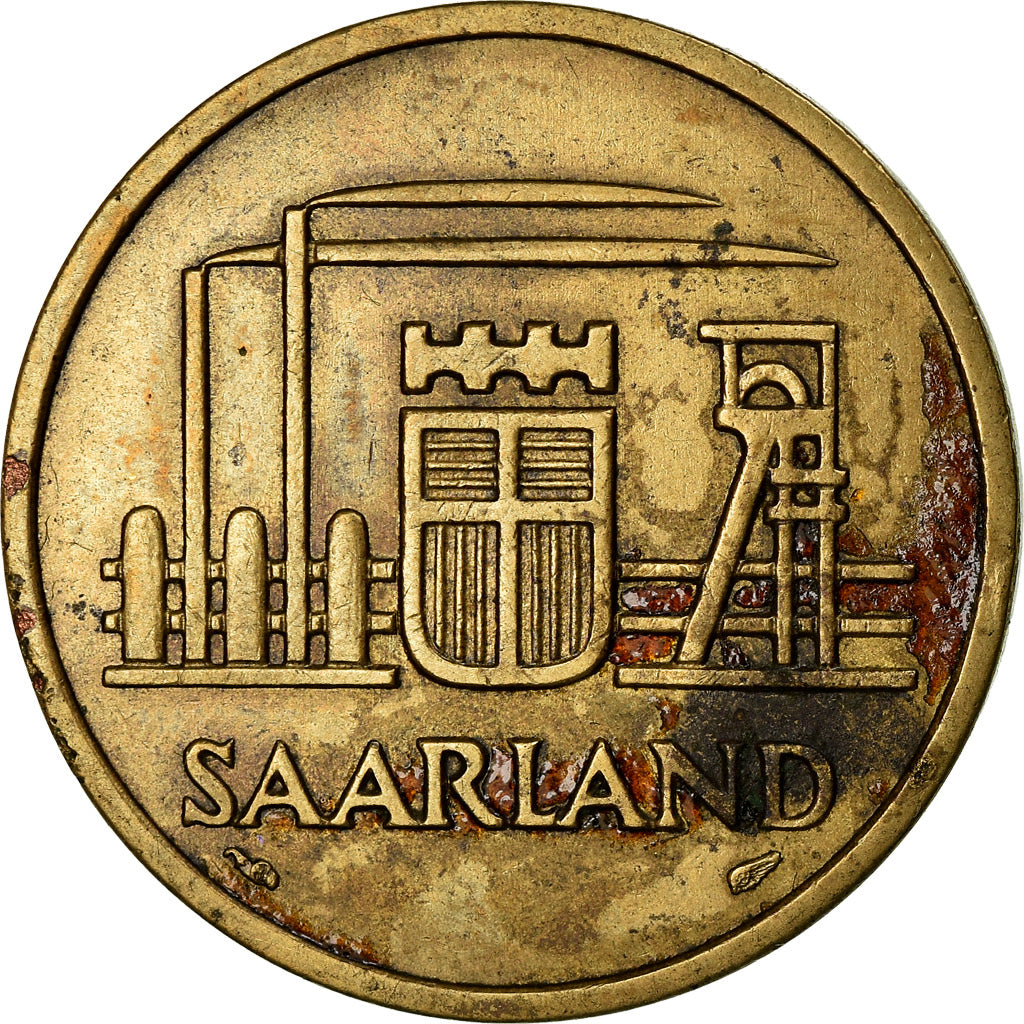 Coin, SAARLAND, 50 Franken, 1954, Paris, VF(30-35), Aluminum-Bronze, KM:3