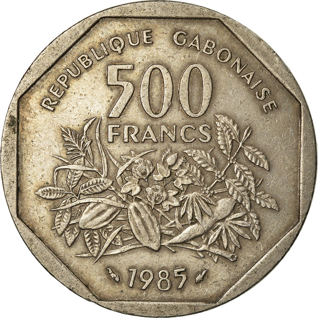 Coin, Gabon, 500 Francs, 1985, Paris, EF(40-45), Copper-nickel, KM:14