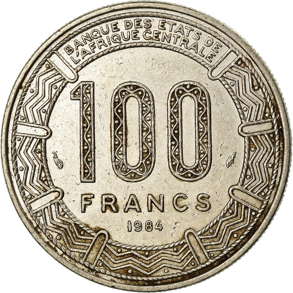 Coin, Gabon, 100 Francs, 1984, Paris, EF(40-45), Nickel, KM:13