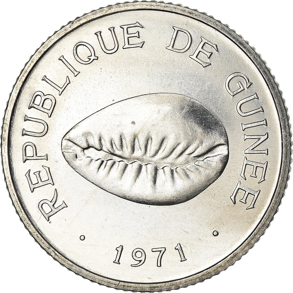 Moneda, Guinea, 50 Cauris, 1971, SC, Aluminio, KM:42