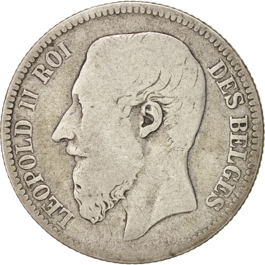 Belgium, Leopold II, 2 Francs, 2 Frank, 1866, , F(12-15), Silve...