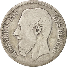 Belgium, Leopold II, 2 Francs, 2 Frank, 1866, , F(12-15), Silve...