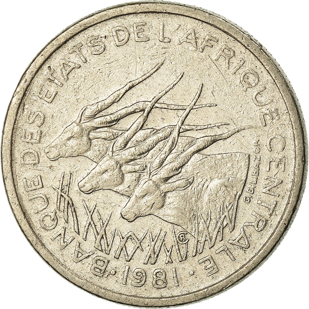 Coin, Central African States, 50 Francs, 1981, Paris, EF(40-45), Nickel, KM:11