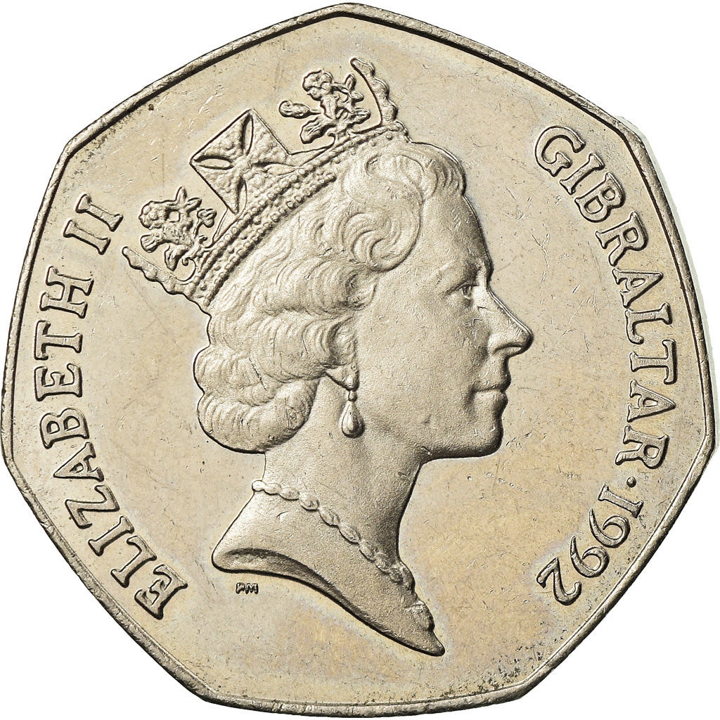 Coin, Gibraltar, Elizabeth II, 50 Pence, 1992, Santa Claus, EF(40-45)