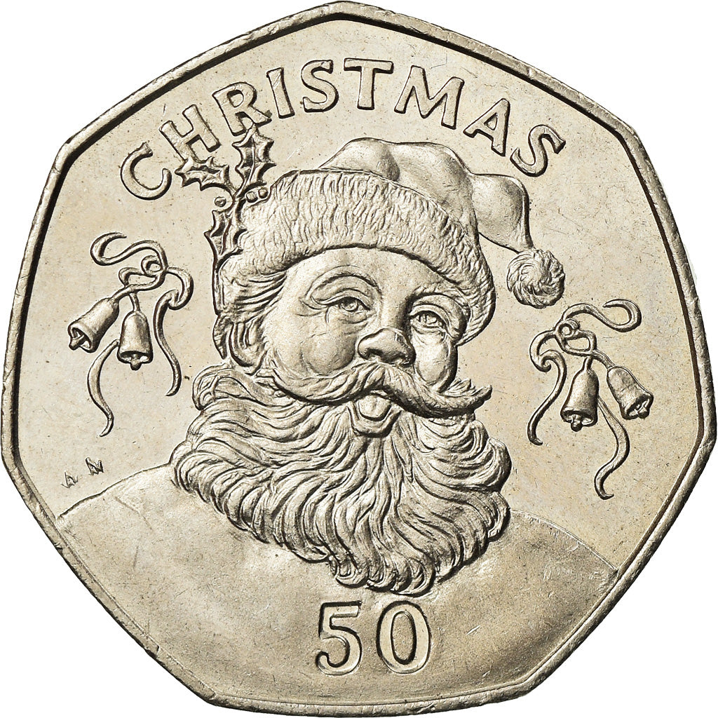 Coin, Gibraltar, Elizabeth II, 50 Pence, 1992, Santa Claus, EF(40-45)