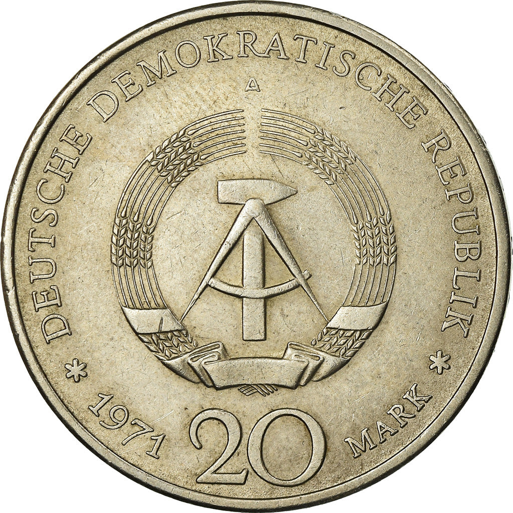 Coin, GERMAN-DEMOCRATIC REPUBLIC, 20 Mark, 1971, Berlin, AU(50-53)