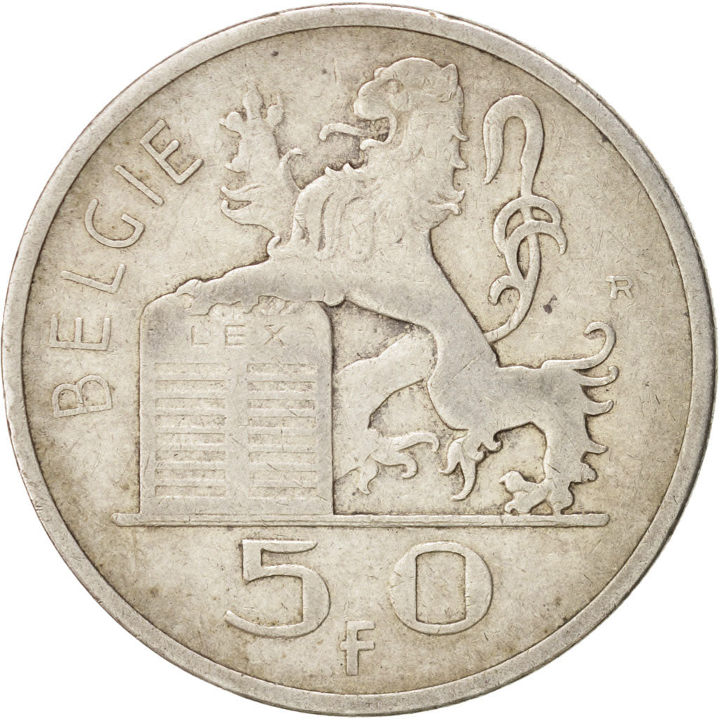 Belgium, 50 Francs, 50 Frank, 1948, , EF(40-45), Silver, KM:137