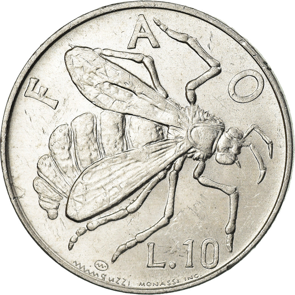 Coin, San Marino, 10 Lire, 1974, Rome, AU(50-53), Aluminum, KM:33