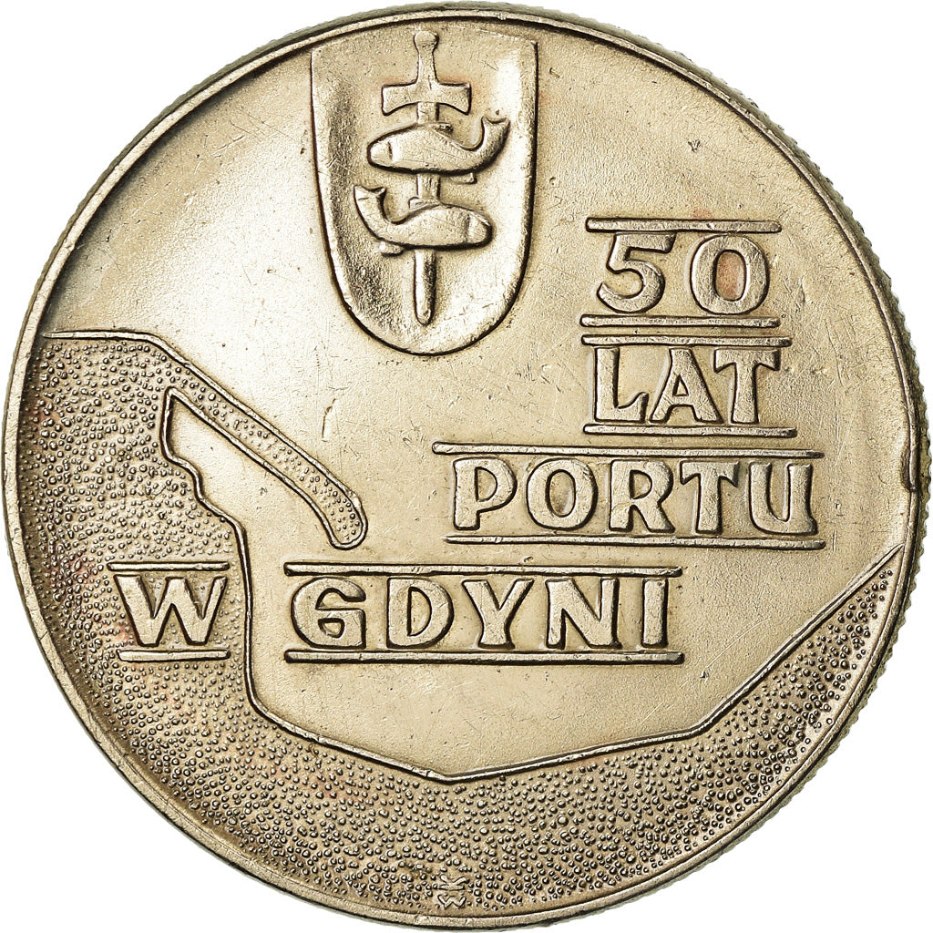 Münze, Polen, 50th Anniversary - Gdynia Seaport, 10 Zlotych, 1972, Warsaw, SS