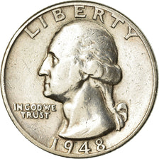 Coin, United States, Washington Quarter, Quarter, 1948, U.S. Mint, Philadelphia