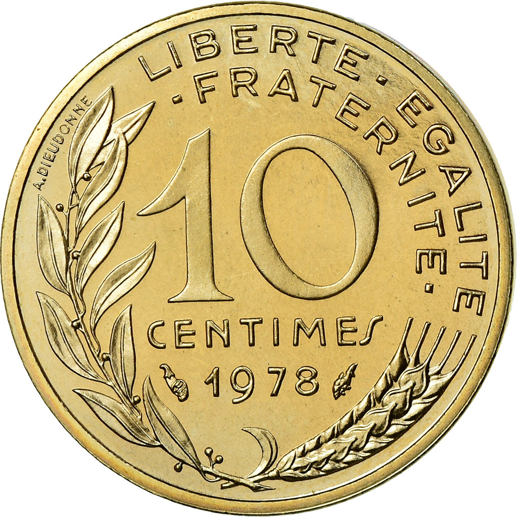 Munten, Frankrijk, Marianne, 10 Centimes, 1978, Paris, FDC, FDC