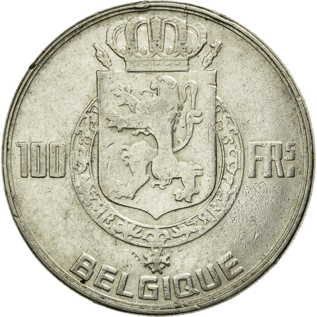 Coin, Belgium, 100 Francs, 100 Frank, 1950, AU(50-53), Silver, KM:138.1