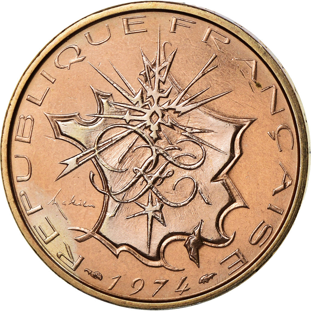 Munten, Frankrijk, Mathieu, 10 Francs, 1974, FDC, FDC, Nickel-brass, KM:940