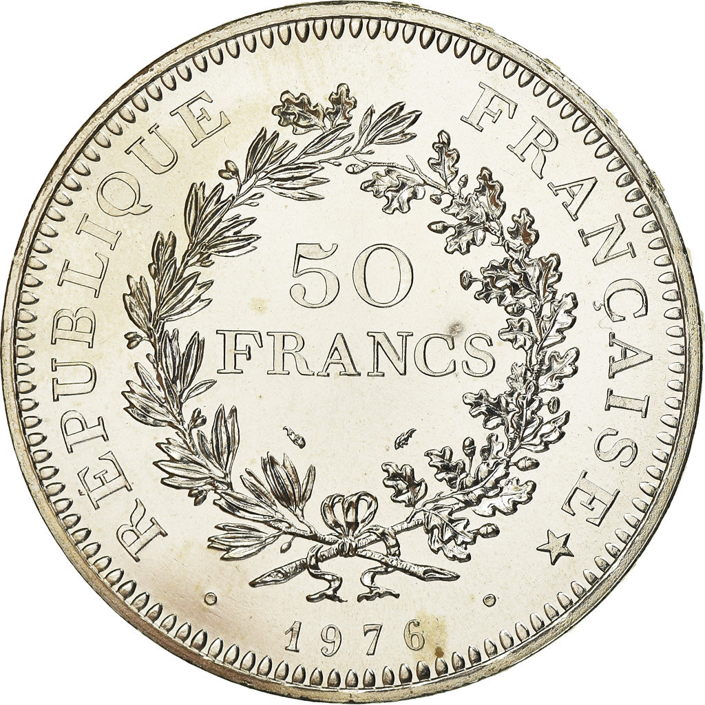 Coin, France, Hercule, 50 Francs, 1976, Paris, FDC, MS(65-70), Silver, KM:941.1