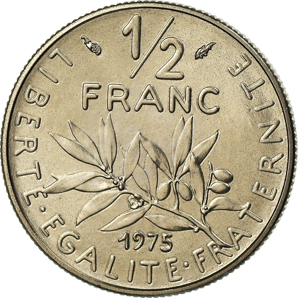 Coin, France, Semeuse, 1/2 Franc, 1975, Paris, FDC, MS(65-70), Nickel, KM:931.1