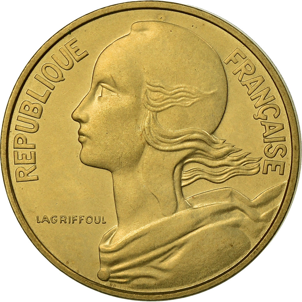 Moeda, França, Marianne, 10 Centimes, 1975, Paris, FDC, MS(65-70)