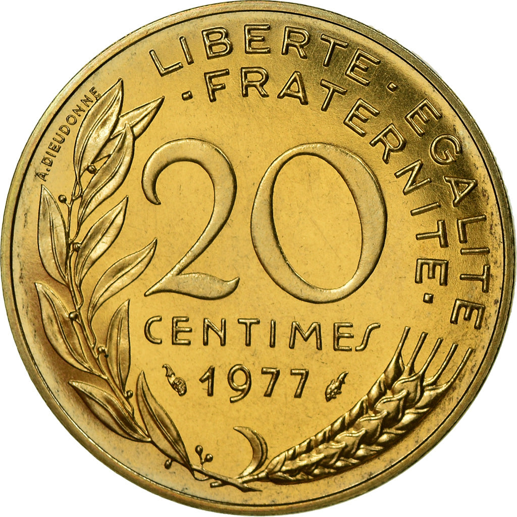 Coin, France, Marianne, 20 Centimes, 1977, Paris, FDC, MS(65-70)