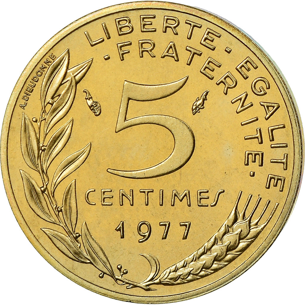 Coin, France, Marianne, 5 Centimes, 1977, Paris, FDC, MS(65-70)