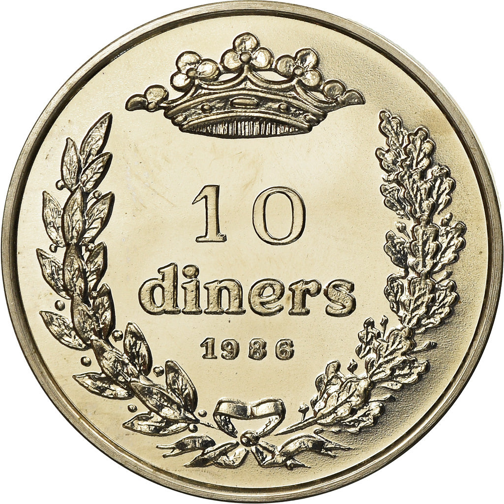 Moneta, Andorra, 10 Diners, 1986, FDC, MS(65-70), Srebro, KM:38
