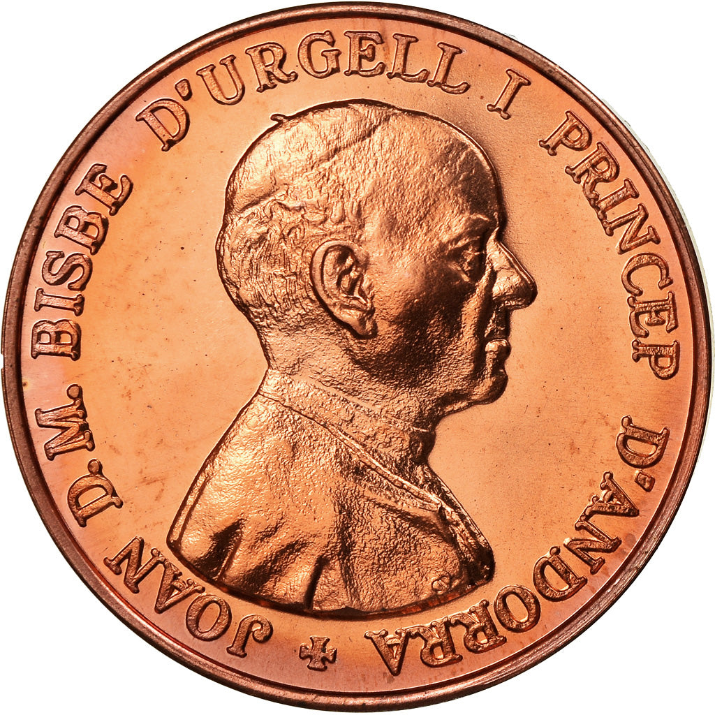 Coin, Andorra, 5 Diners, 1986, FDC, MS(65-70), Bronze, KM:37