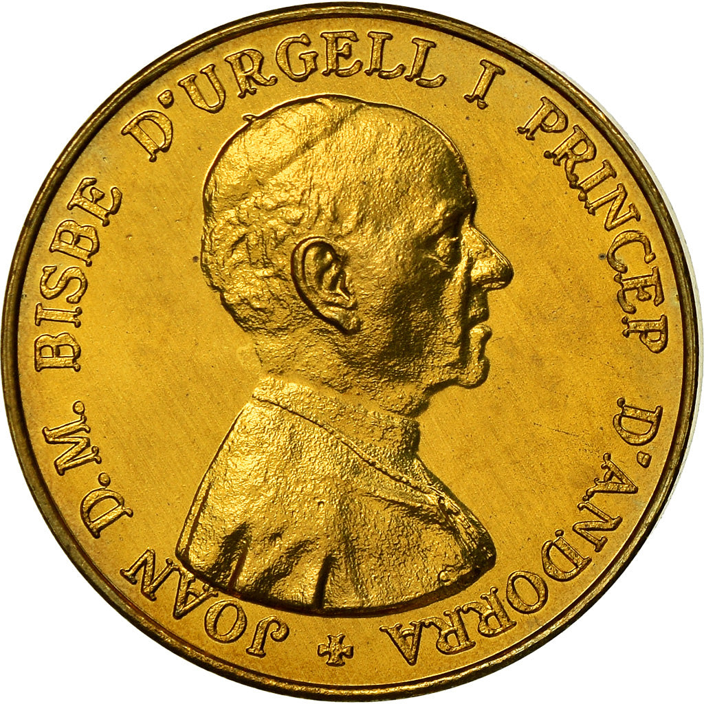 Coin, Andorra, Diner, 1986, FDC, MS(65-70), Brass, KM:35