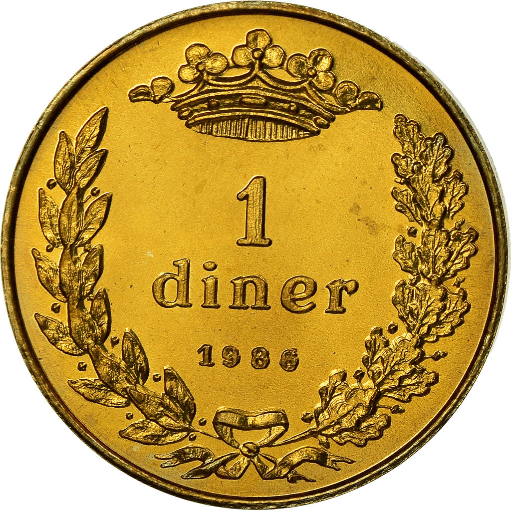 Coin, Andorra, Diner, 1986, FDC, MS(65-70), Brass, KM:35