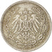 GERMANY - EMPIRE, 1/2 Mark, 1905, Berlin, AU(50-53), Silver, KM:17