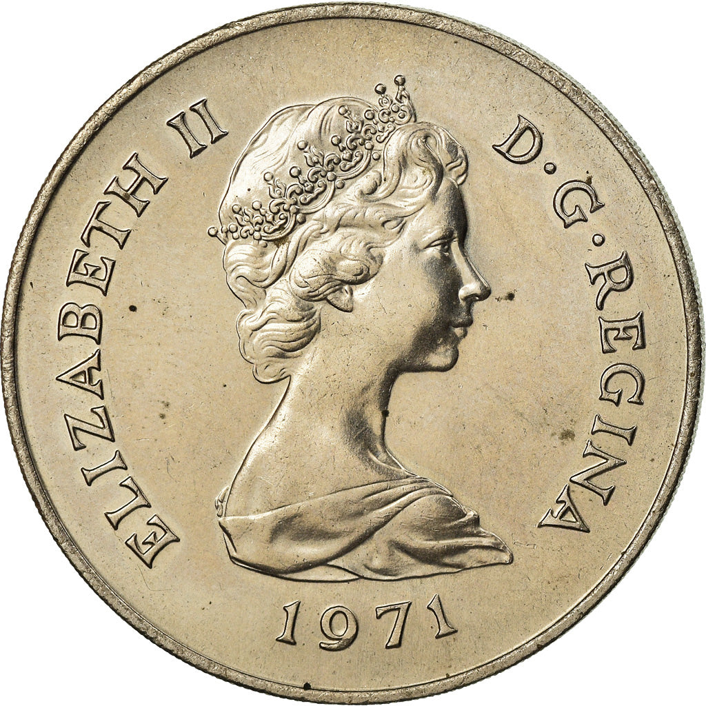 Moneta, Gibilterra, Elizabeth II, 25 New Pence, 1971, BB+, Rame-nichel, KM:5