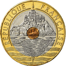 Coin, France, Mont Saint Michel, 20 Francs, 1994, BU, MS(65-70), Tri-Metallic