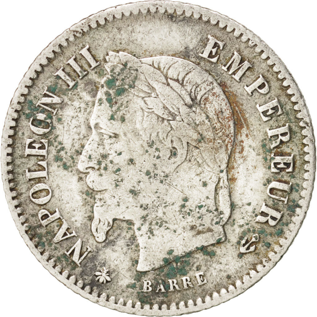 France, Napoleon III, Napoléon III, 20 Centimes, 1867, Paris, VF(20-25), Sil...