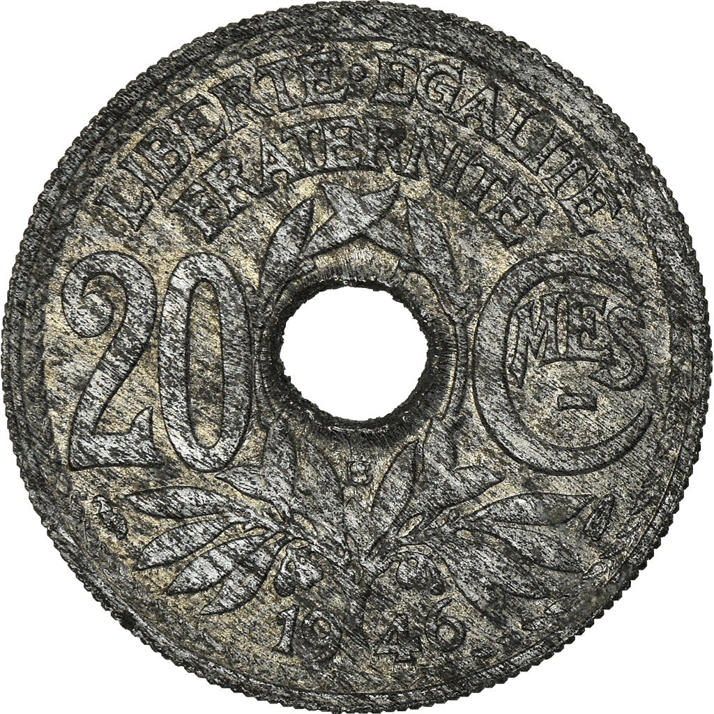 Coin, France, Lindauer, 20 Centimes, 1946, Beaumont - Le Roger, VF(30-35), Zinc