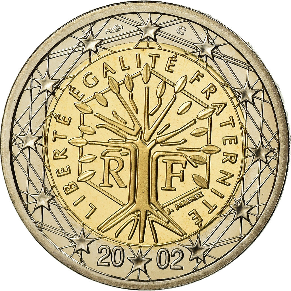 Francia, 2 Euro, 2002, BE, FDC, Bi-metallico, KM:1289