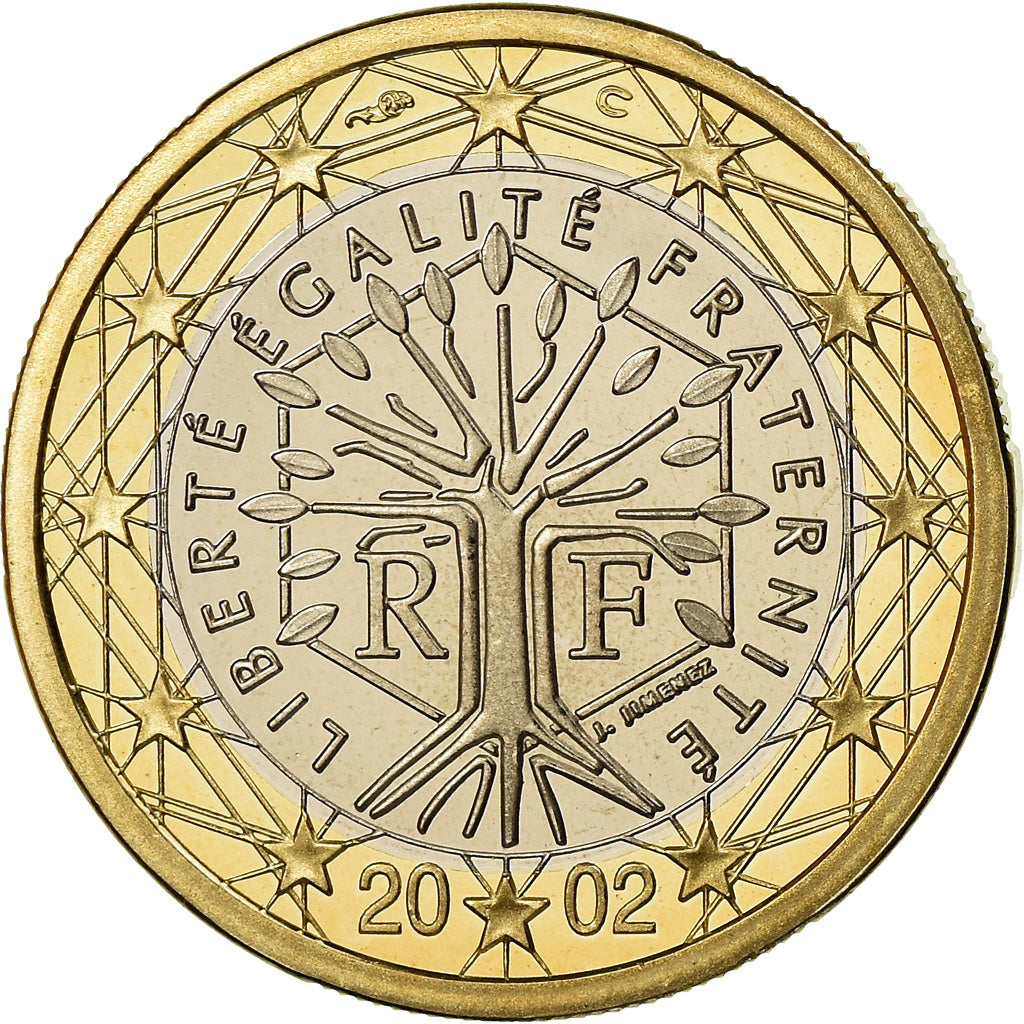 Francia, Euro, 2002, BE, FDC, Bi-metallico, KM:1288