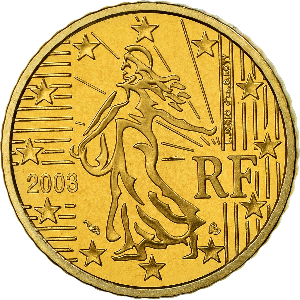 France, 50 Euro Cent, 2003, BE, MS(65-70), Brass, KM:1287