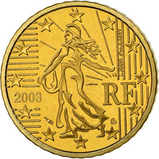France, 50 Euro Cent, 2003, BE, MS(65-70), Brass, KM:1287