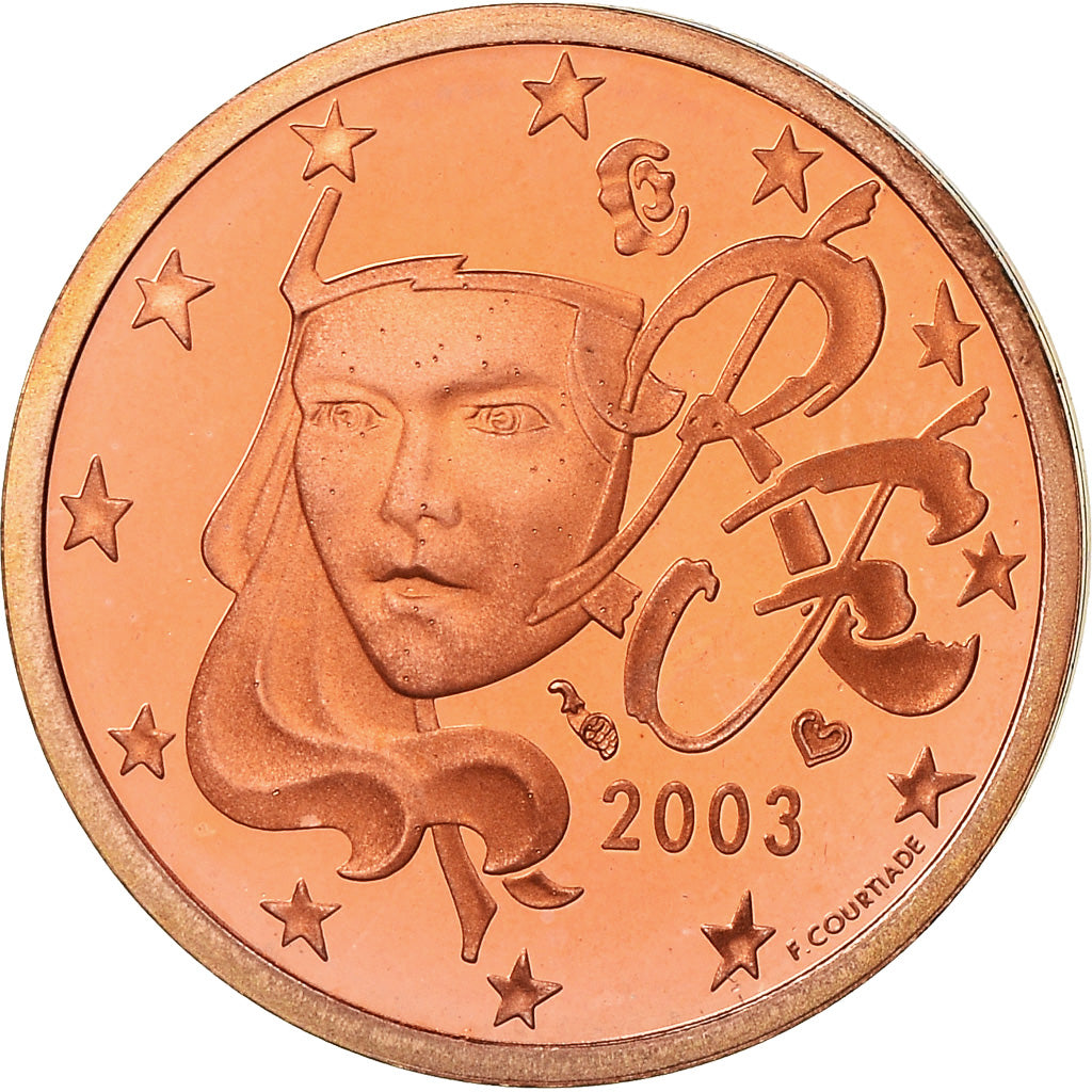 Francia, 2 Euro Cent, 2003, BE, FDC, Acciaio placcato rame, KM:1283