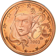 France, Euro Cent, 2003, BE, MS(65-70), Copper Plated Steel, KM:1282