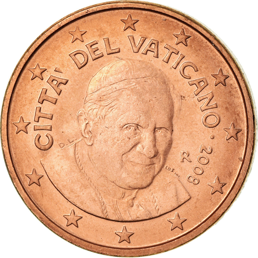 CIUDAD DEL VATICANO, Euro Cent, 2008, BU, FDC, Cobre chapado en acero, KM:375
