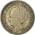 Moneda, Países Bajos, Wilhelmina I, 25 Cents, 1928, BC+, Plata, KM:164