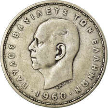 Coin, Greece, Paul I, 20 Drachmai, 1960, VF(30-35), Silver, KM:85