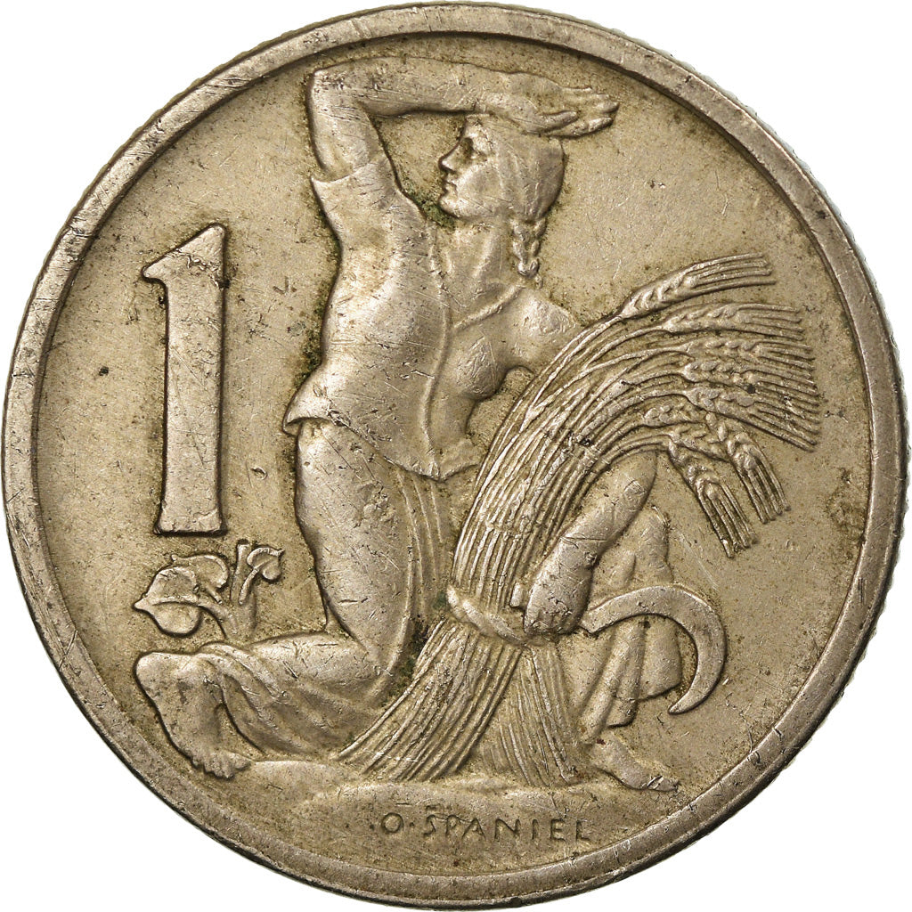 Coin, Czechoslovakia, Koruna, 1924, EF(40-45), Copper-nickel, KM:4