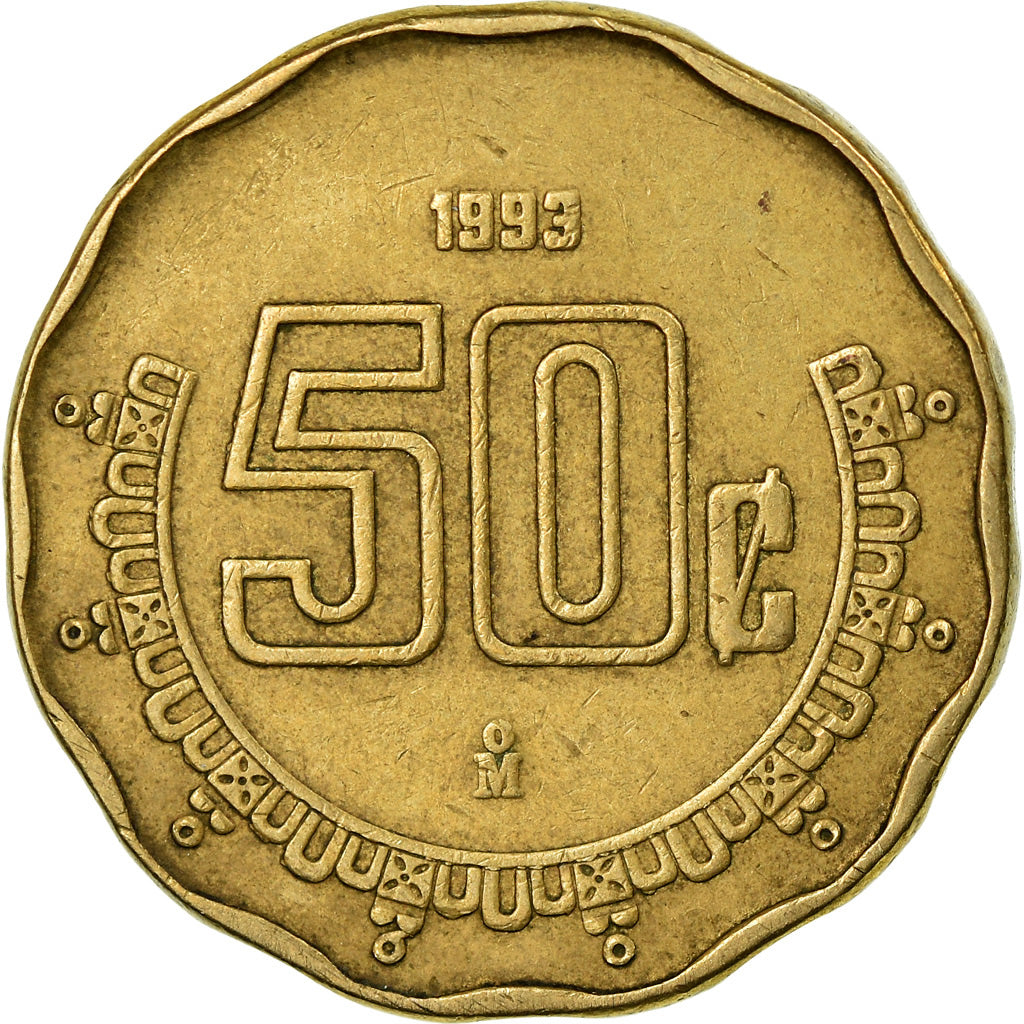 Münze, Mexiko, 50 Centavos, 1993, Mexico City, S+, Aluminum-Bronze, KM:549