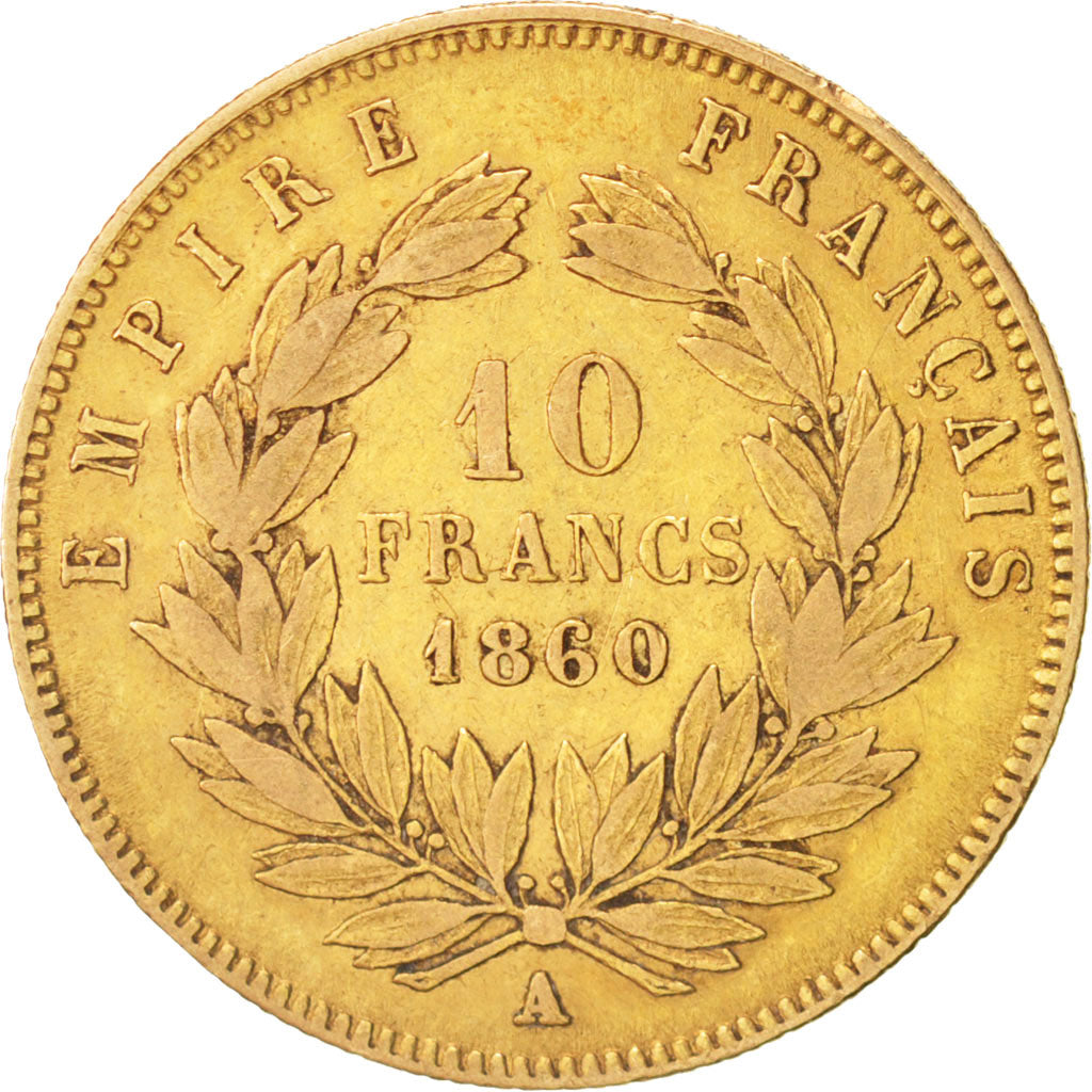 Frankreich, Napoleon III, Napoléon III, 10 Francs, 1860, Paris, VF(30-35), G...