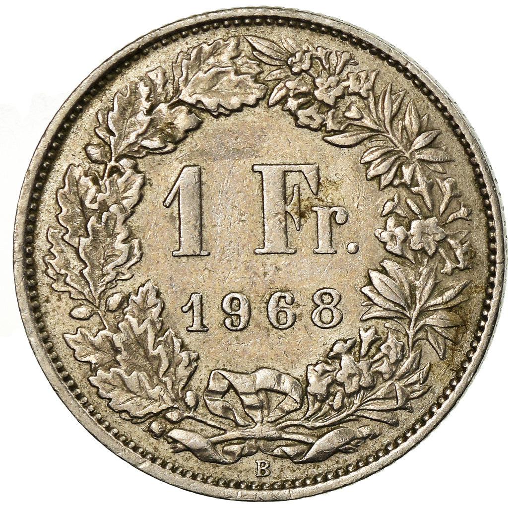 Coin, Switzerland, Franc, 1968, Bern, VF(30-35), Copper-nickel, KM:24a.1