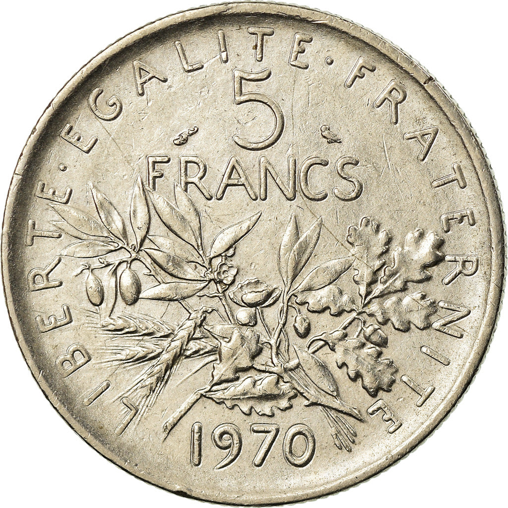 Coin, France, Semeuse, 5 Francs, 1970, Paris, EF(40-45), Nickel Clad