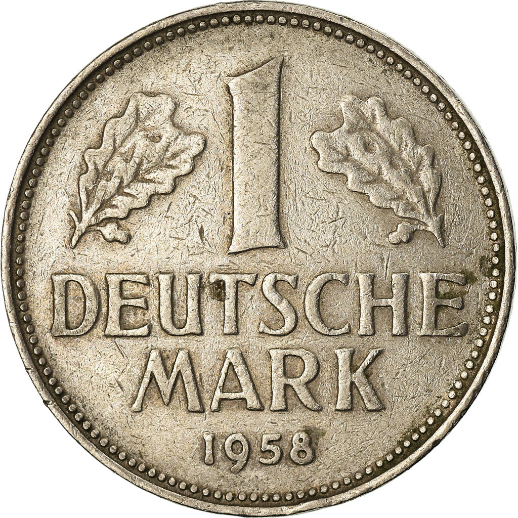 Coin, GERMANY - FEDERAL REPUBLIC, Mark, 1958, Stuttgart, EF(40-45)