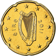 IRELAND REPUBLIC, 20 Euro Cent, 2011, BU, MS(65-70), Brass, KM:48