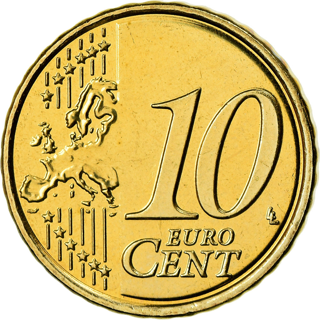 IRELAND REPUBLIC, 10 Euro Cent, 2011, BU, MS(65-70), Brass, KM:47