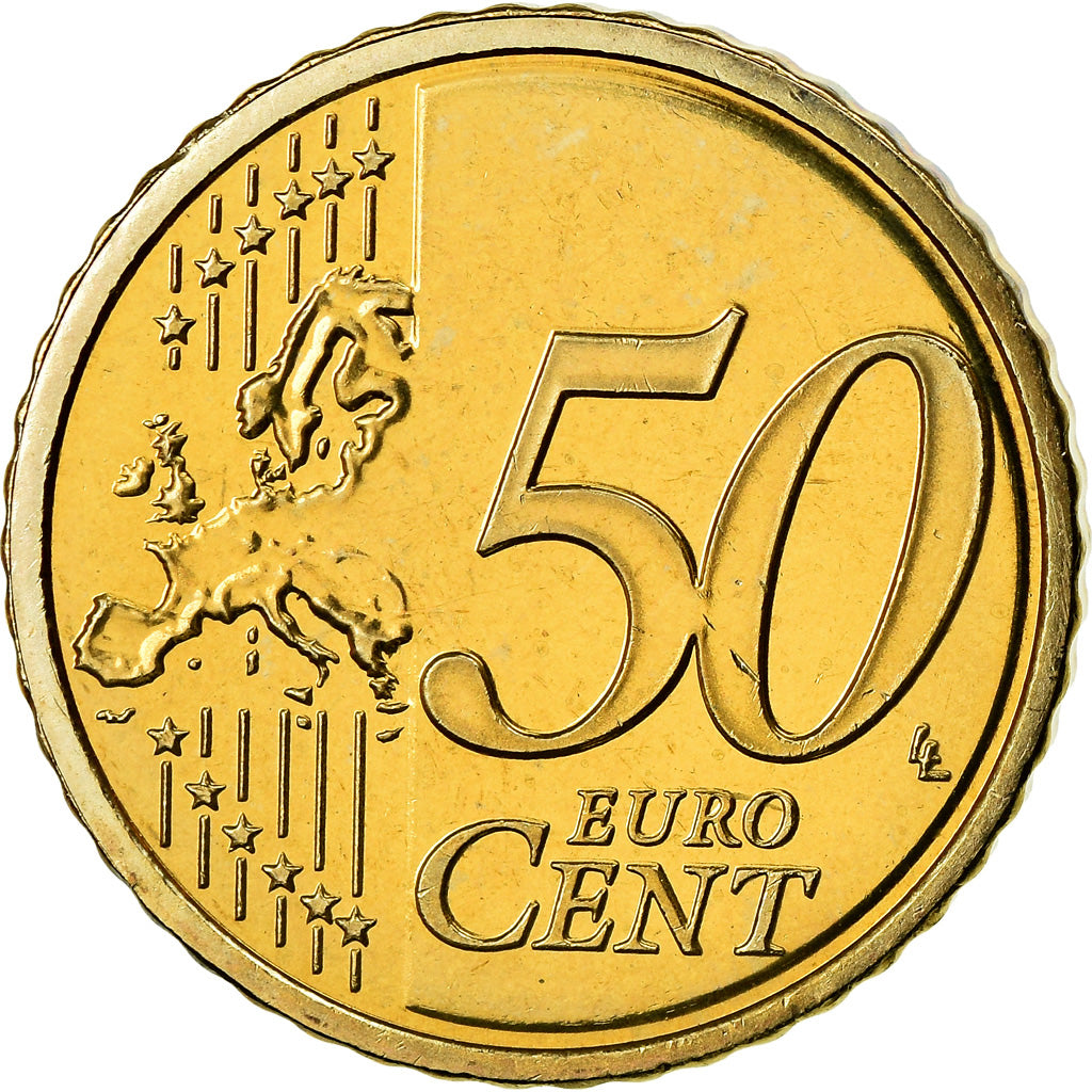 IRELAND REPUBLIC, 50 Euro Cent, 2010, BU, MS(65-70), Brass, KM:49